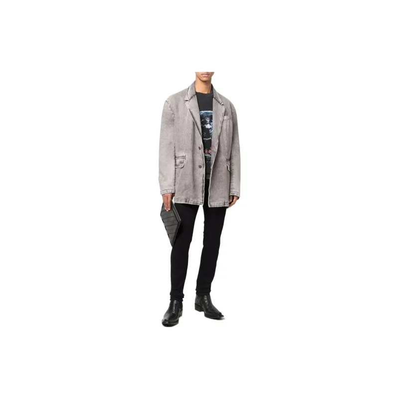 DIESEL Denim Jackets Men Gray-1