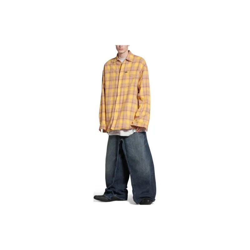 Balenciaga Shirt Loose Fit Men's Yellow-4