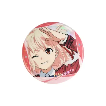 BOOM COMIC Lycoris Recoil Salute Collection Laser Flash Base, Jinmushi Chisato And Kusunoki Tsubasa Badges