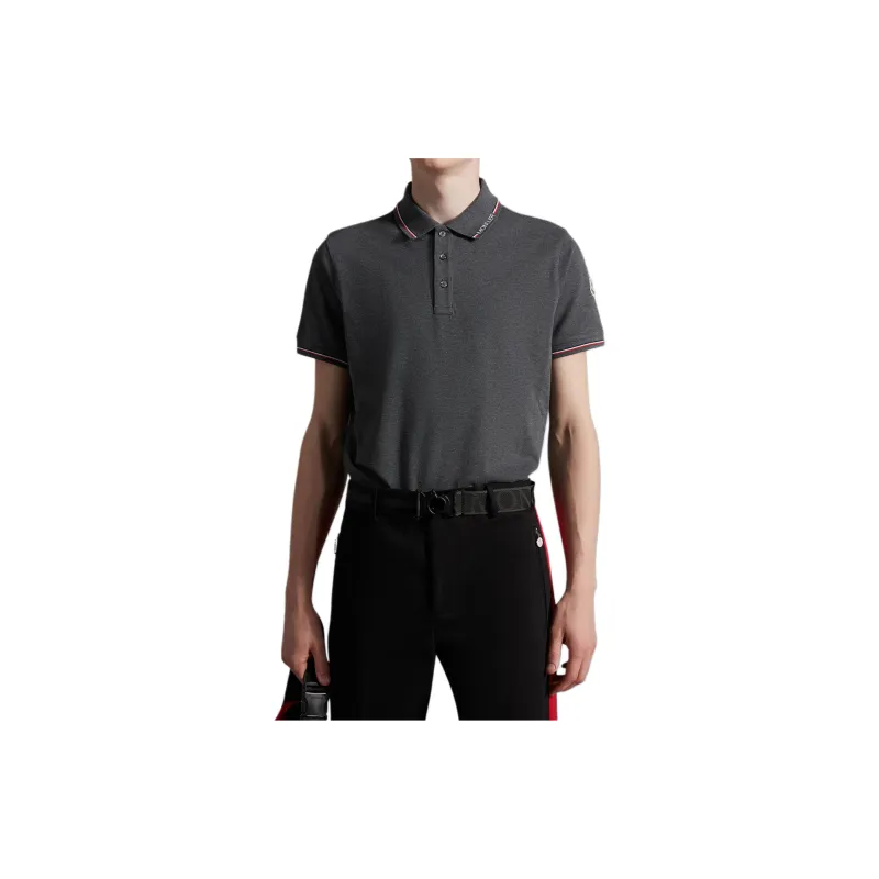 Moncler Polo Shirts Men Gray-3