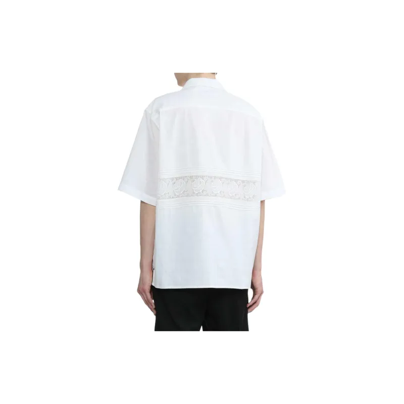 Marine Serre Lace-Detailed Short-Sleeved Shirt-3