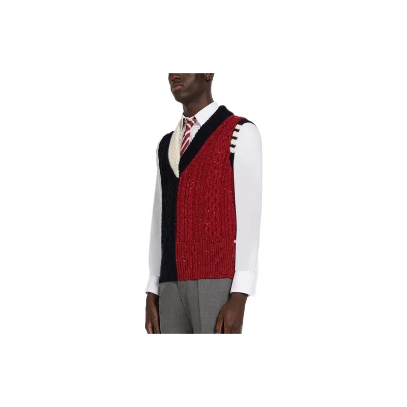 THOM BROWNE Tank Tops Men Red White Blue Multicolor-3