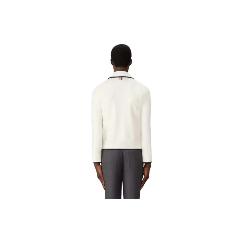 THOM BROWNE Rwb Stripe Funnel Neck Cardigan-1