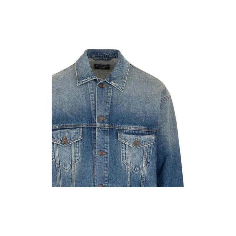 Balenciaga FW22 Denim Jacket Men's Regular Fit Blue-5