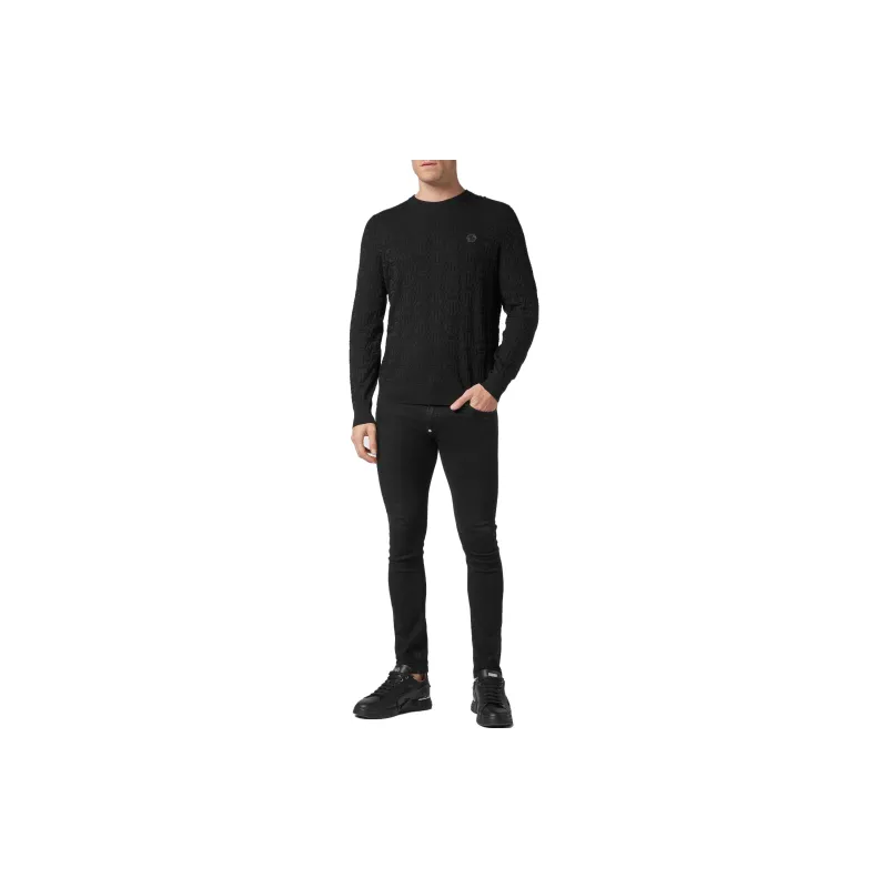 PHILIPP PLEIN Logo patch Crew Neck Jumper-1