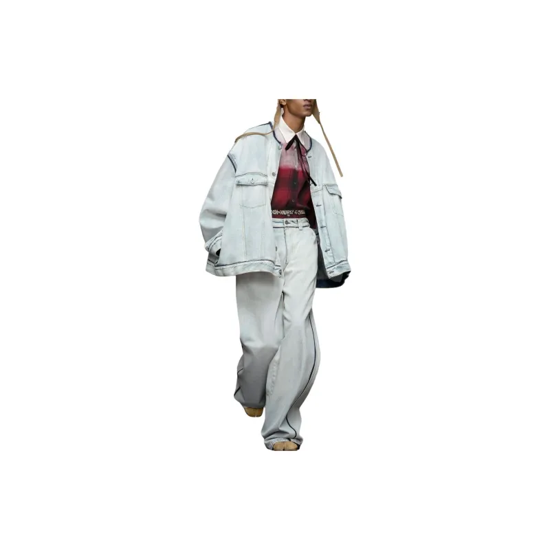 Maison Margiela Raw Cut Detailed Denim Jacket-3