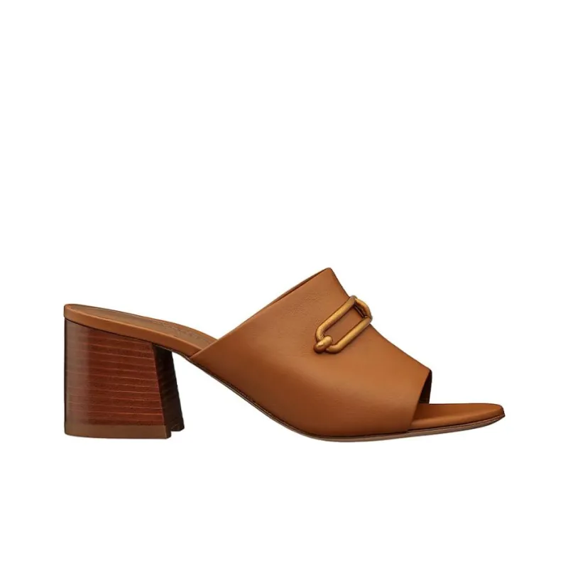 HERMES Camilla Slide Slippers Women's Brown-1