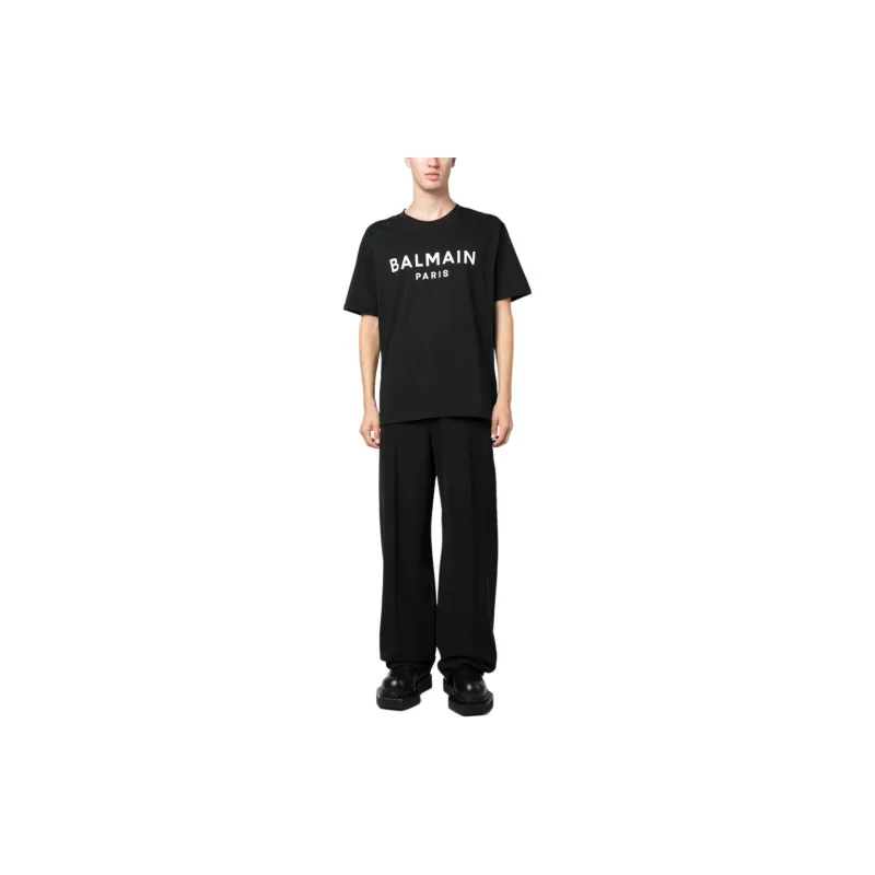 BALMAIN Logo print Cotton T shirt-1