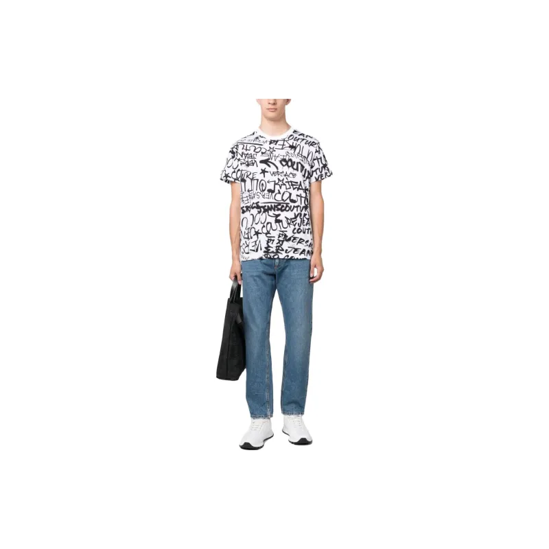 VERSACE Graffiti print Cotton T shirt-2