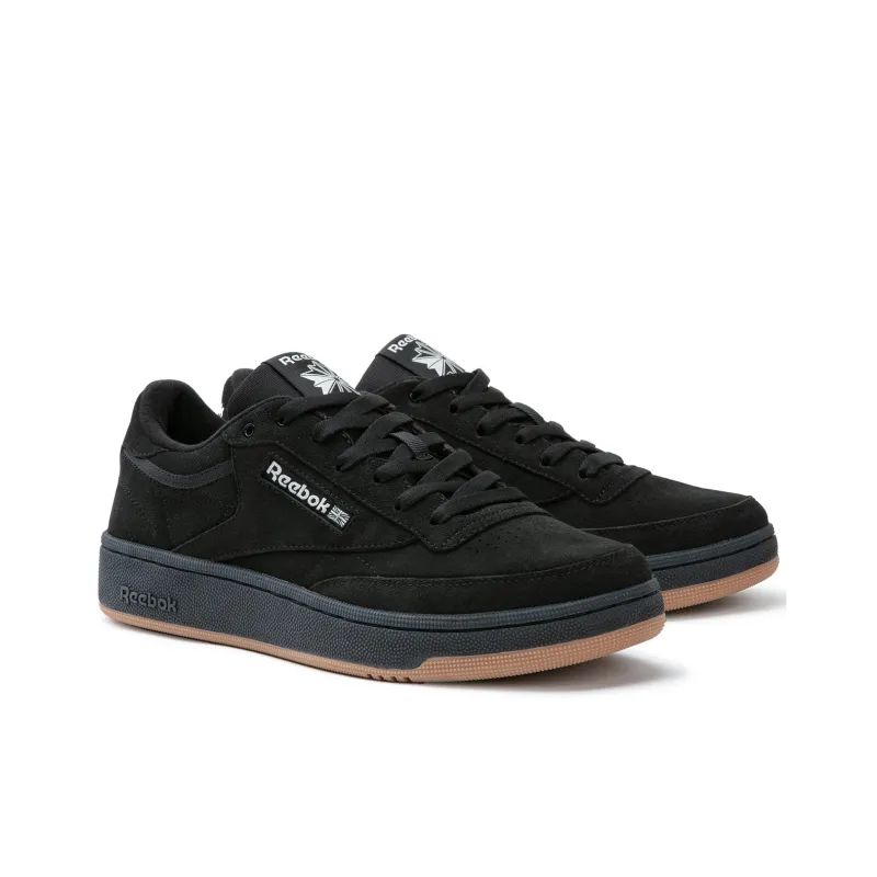 Reebok CLUB C 85 W+ Anti Slip And Wear Resistant Height Increasing Low Top Skateboard Shoes Unisex Black Warrior-1