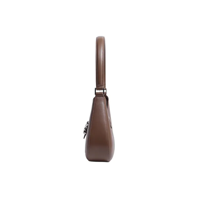 DILAKS Cow Leather Handbag, Shoulder Bag Women's Milkshake White/Chocolate/Black-1