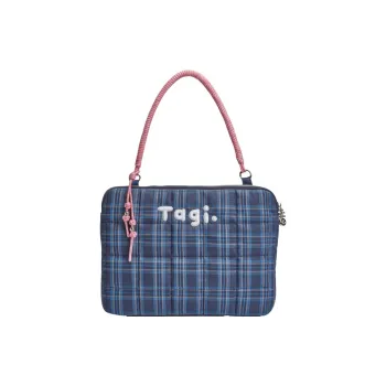 Tagi. Cotton Filled Embroidery Beads Portable One Shoulder Laptop Bag, Laptop Bag Unisex Blueberry Cookie