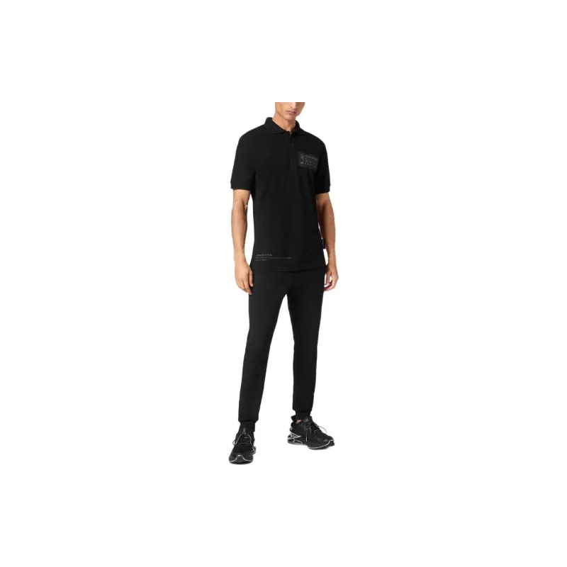 PLEIN SPORT Logo print Piqué Polo Shirt-1