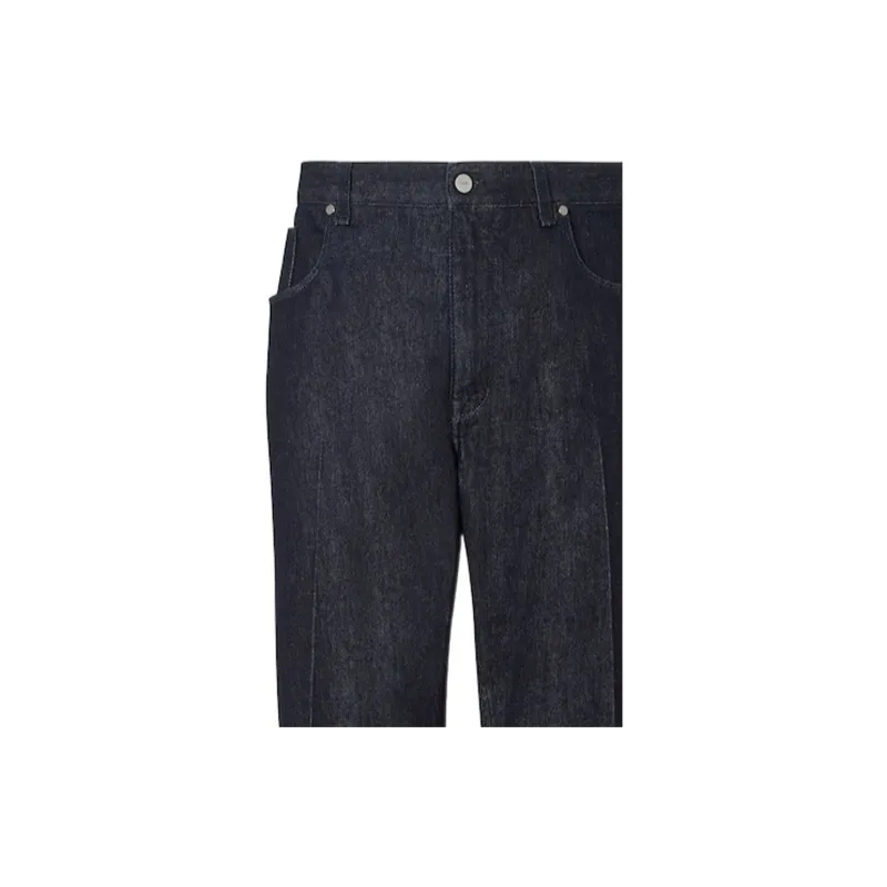 FENDI Pressed crease Straight leg Jeans-4