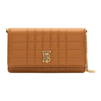 Burberry Lambskin One Shoulder Crossbody Clutches Women's Maple Brown