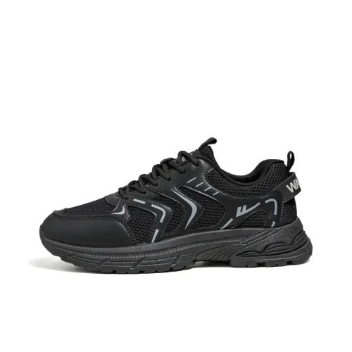 Warrior Wear resistant, Lightweight, Breathable, And Non slip. Low Top Chunky Sneakers Men's Black Gray