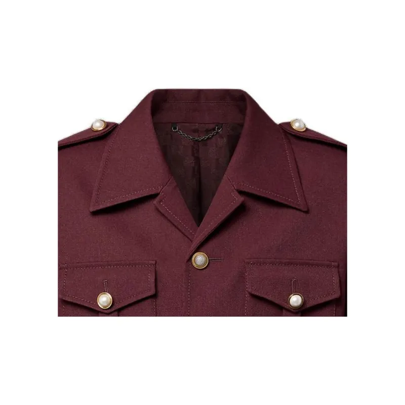 LOUIS VUITTON Classic Officer Wool Jacket-4