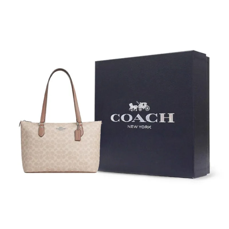 COACH Gallery PVC With Skin One Shoulder Crossbody Bag Tote Bag Shopping Bag Handbag Large Size Women's Pastel Pink-6