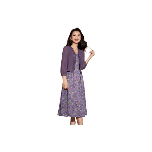 Mylan Two Piece Skirt Sets Women's Purple