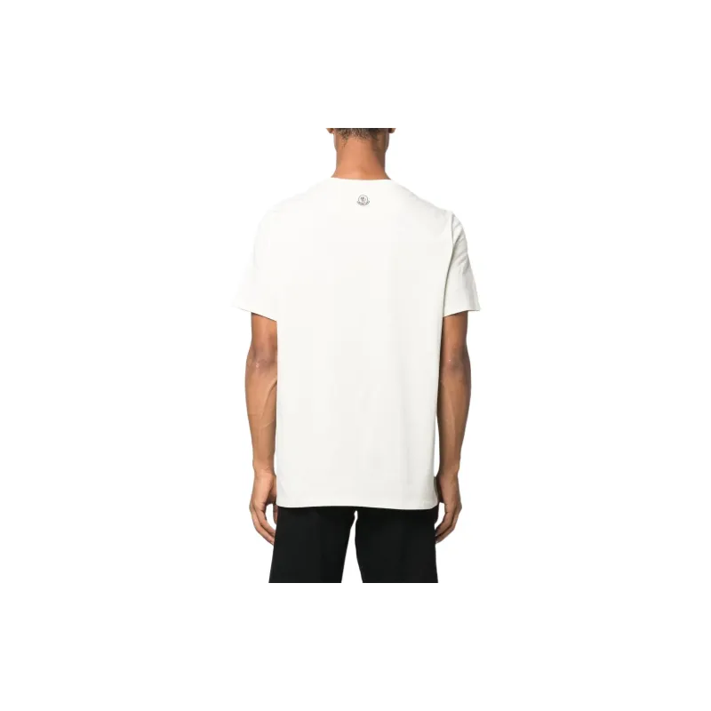 Moncler T Shirts Men Ecru-3