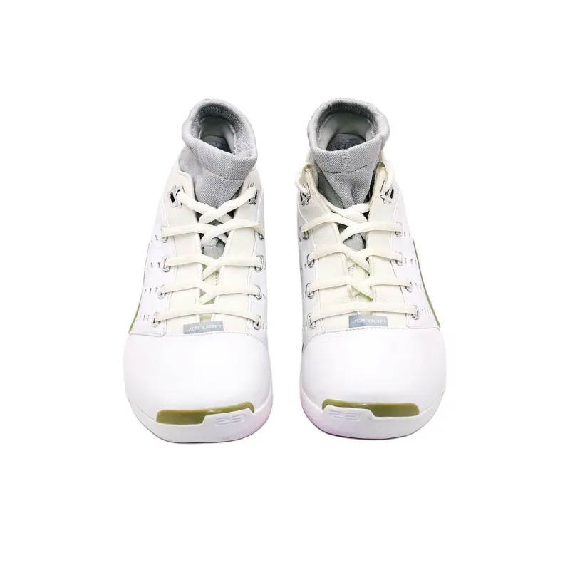 Jordan Air Jordan 17 Anti-Slip Wear-Resistant Mid-Top Vintage Basketball Shoes Unisex White-1