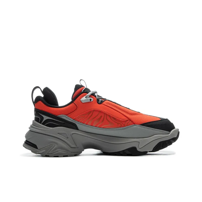 LiNing CF Su Chi 3 Anti Slip Wear Resistant Low Top Hiking Shoes Unisex Gray Orange-1