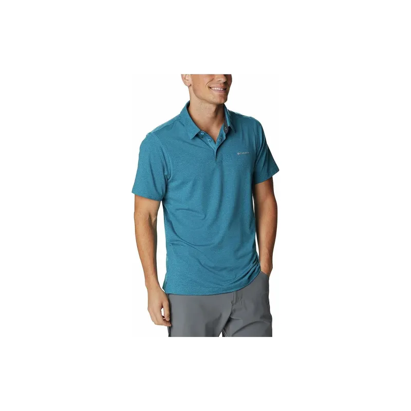 Columbia Tech Trail Polo Shirts Men Deep Sea Blue-2
