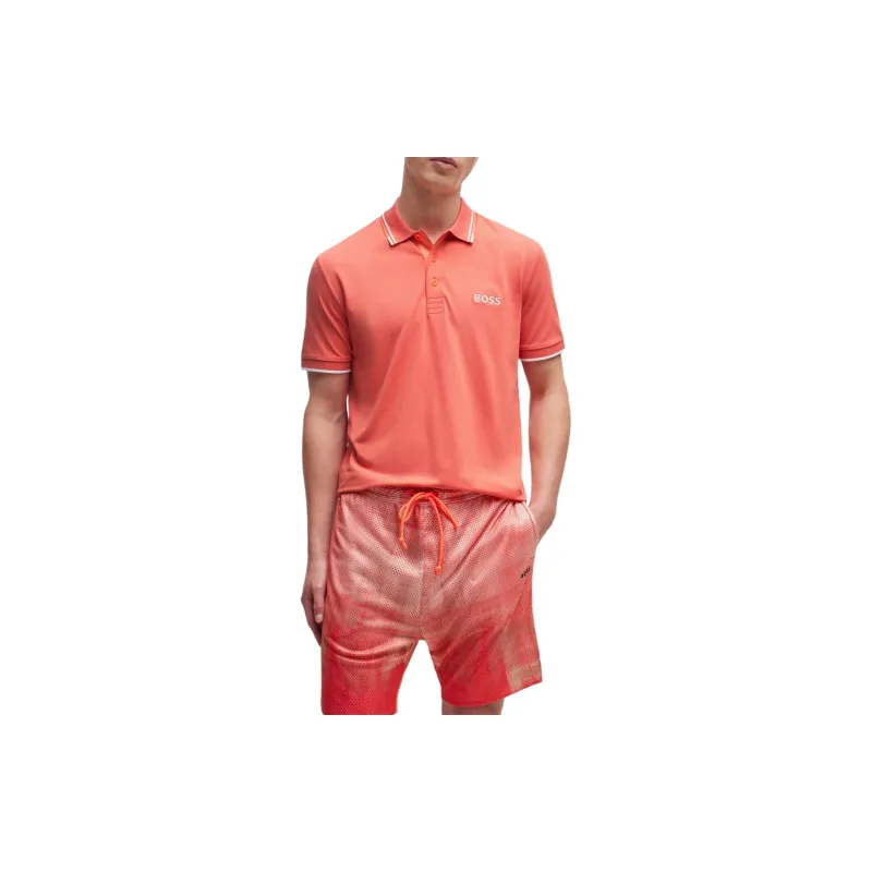 HUGO BOSS Logo embroidered Piqué Polo Shirt-1