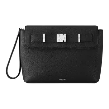 LOUIS VUITTON GEORGES Cow Leather Clutch Regular Men's Black