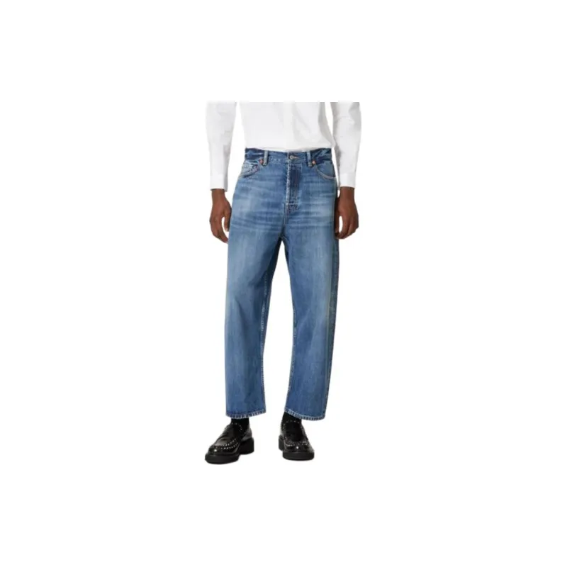 Valentino Logo Patch Cropped Jeans-1