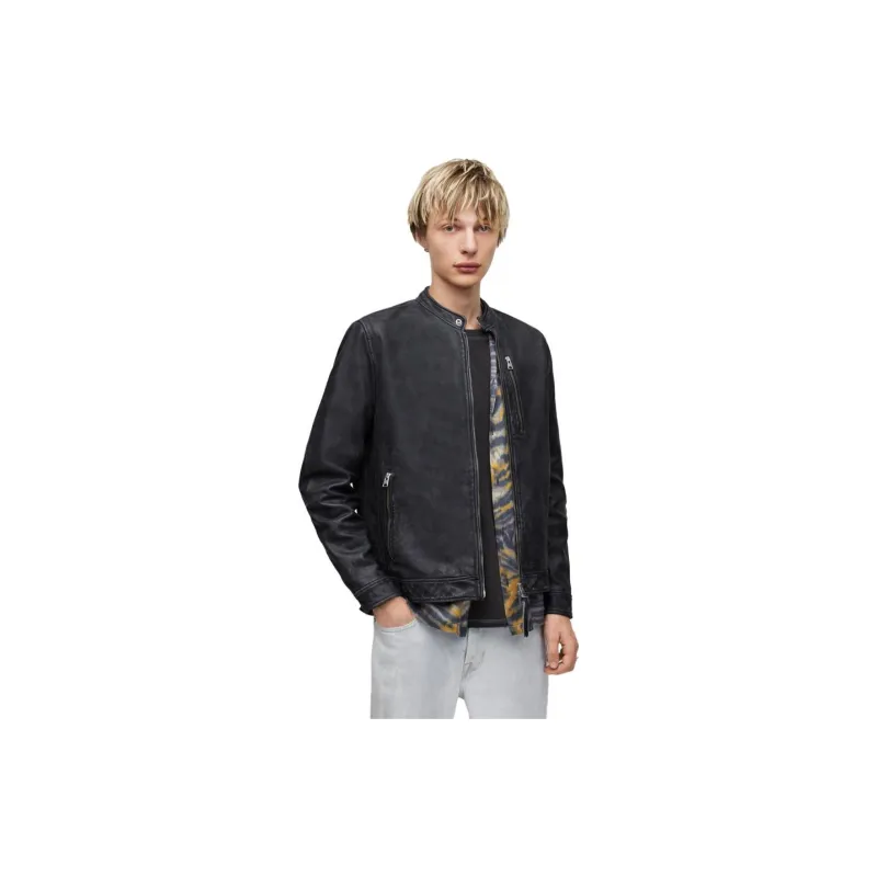 ALLSAINTS Leather Jackets Men Dark Navy-1
