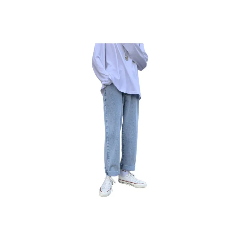 FAIRWHALE Thin Jeans Unisex Denim Blue-2