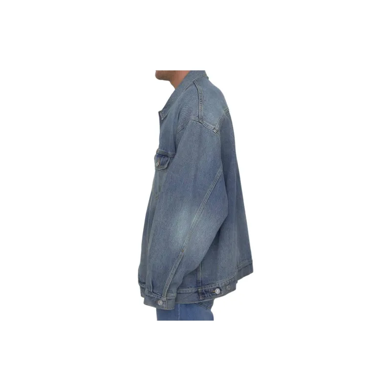 Balenciaga Oversized Political Campaign Logo Denim Jacket-6