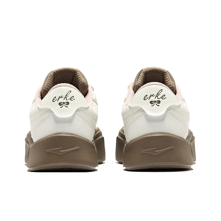 Erke Greenish Dark Purple Anti-Slip Wear-Resistant Low-Top Skateboard Shoes Women's Microcrystal White Brown Stone-3