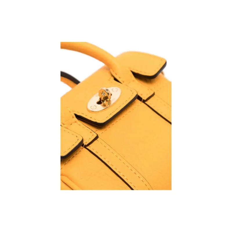 Mulberry Bayswater Leather Shoulder Bag Crossbody Bag Handbag Extra Mini Women's Yellow-4
