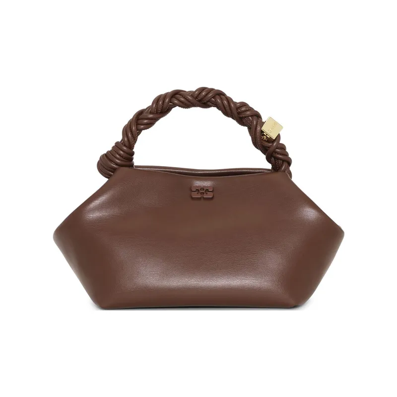 GANNI Recycled Leather Shoulder Bag, Crossbody Bag, Handbag Trumpets Women's Brown-0