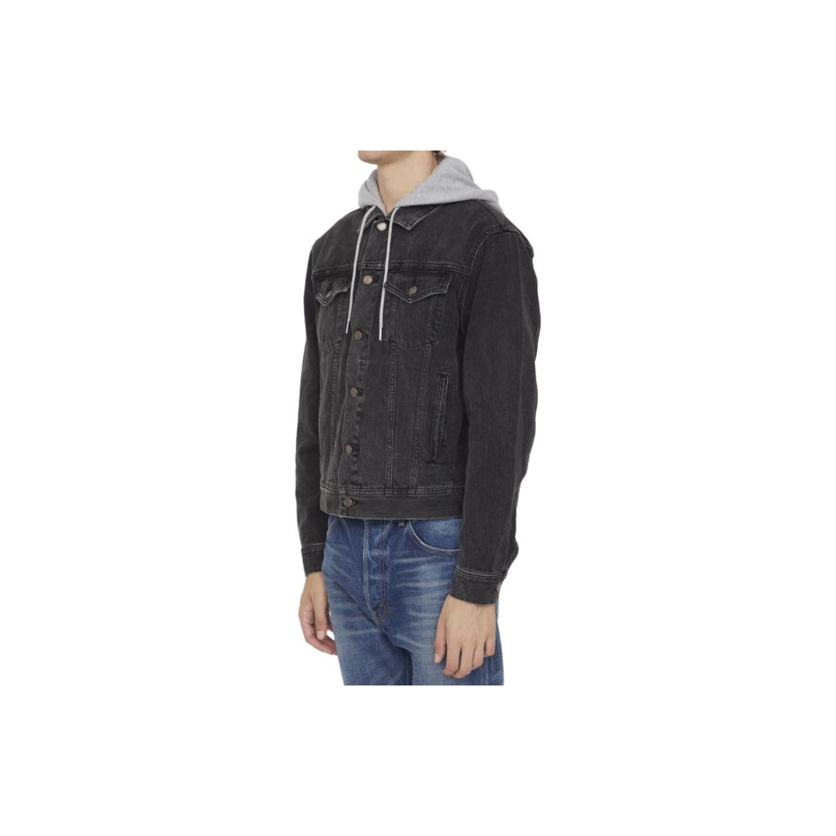 CELINE Trucker Jacket in Charcoal Wash Denim - POIZON CELINE Trucker Jacket in Charcoal Wash Denim - POIZON