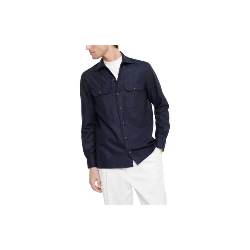 Brunello Cucinelli Flap Pocket Long Sleeved Overshirt-2