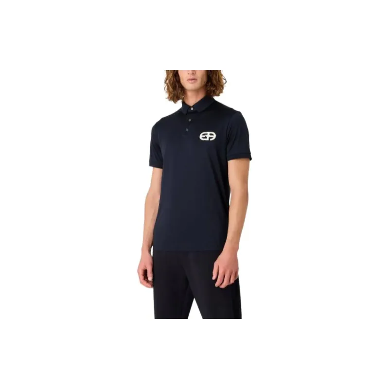 EMPORIO ARMANI Lyocell blend Jersey Polo Shirt With Embossed Ea Logo Embroidery-1
