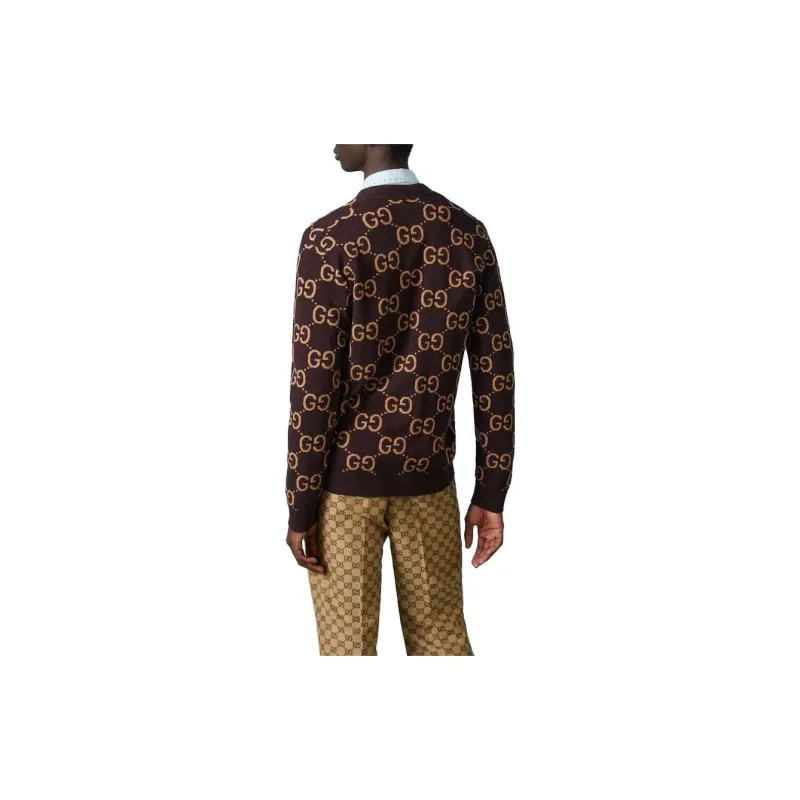 GUCCI GG jacquard Wool Cardigan-3