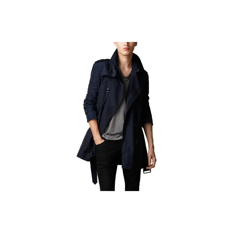 Burberry Trench Coat Men's Dark Blue-2