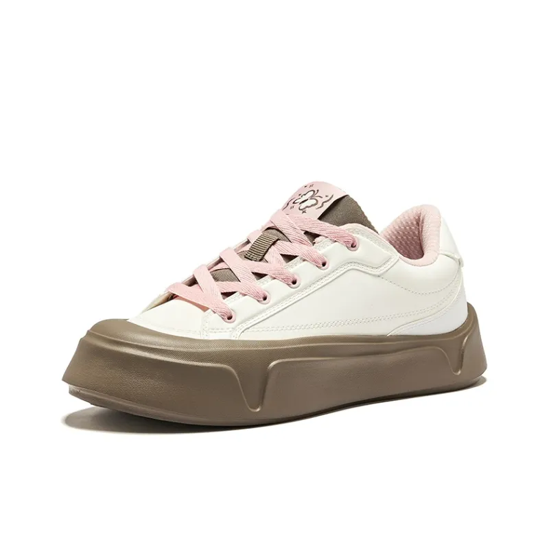 Erke Greenish Dark Purple Anti-Slip Wear-Resistant Low-Top Skateboard Shoes Women's Microcrystal White Brown Stone-2