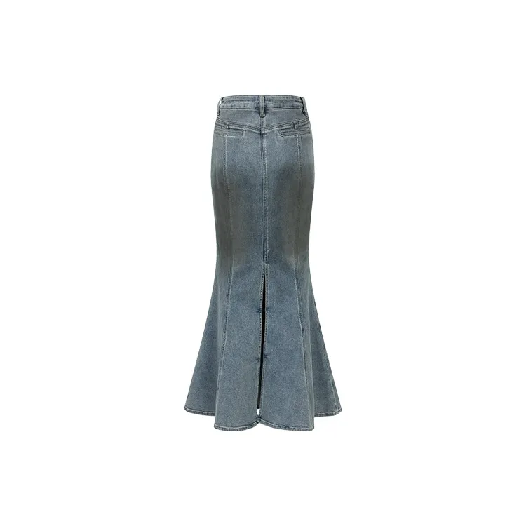 URBAN REVIVO Denim Short Skirts Women's Medium Gray Blue-1