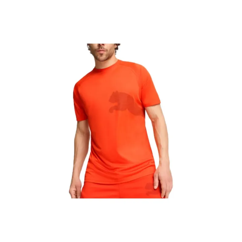 PUMA Training TrainBig Cat All Day Short Sleeve T Shirt Men's Red-2