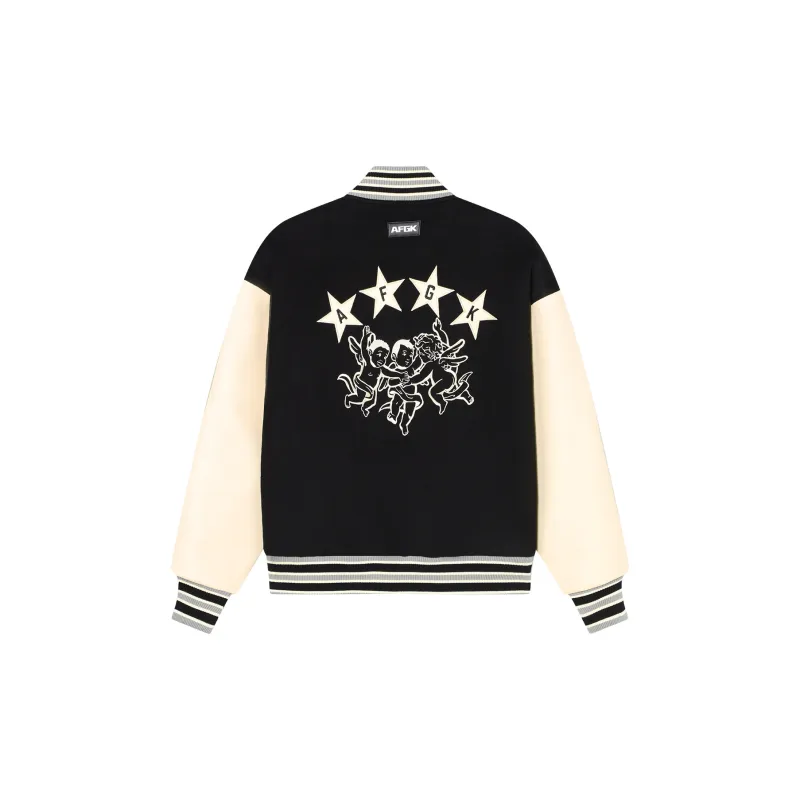 AFGK FW24 Baseball Jacket Unisex Black-1