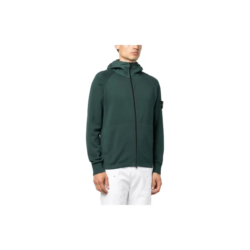 STONE ISLAND Logo patch Zip up Hoodie-3