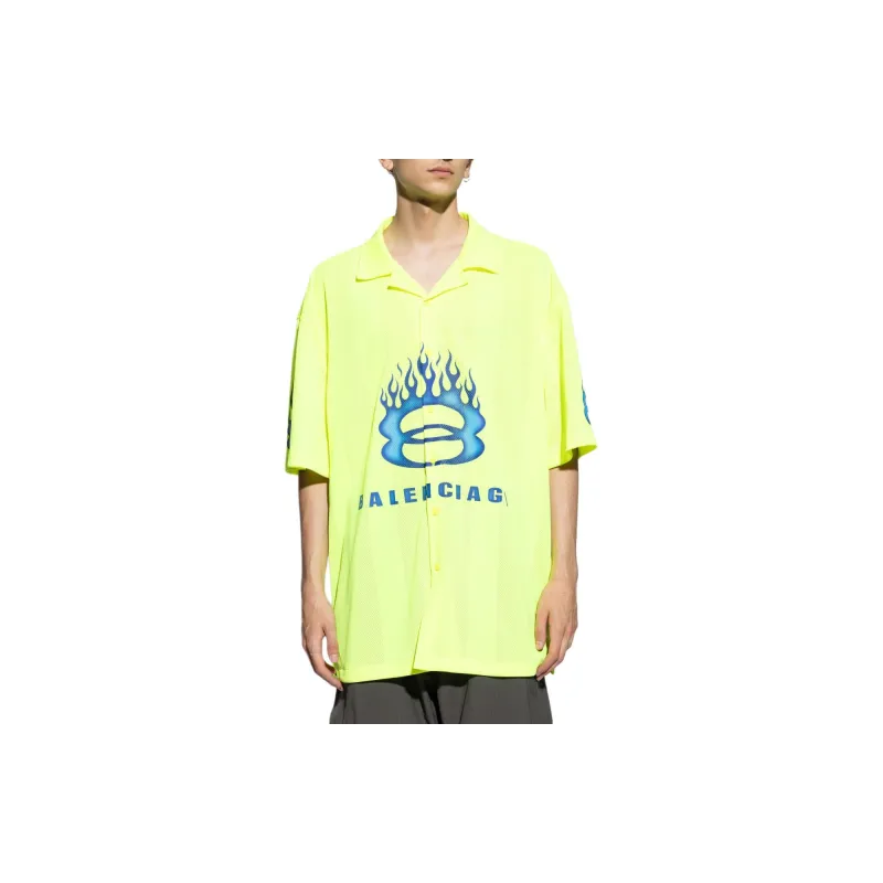 Balenciaga Logo Printed Short Sleeve Shirt-1