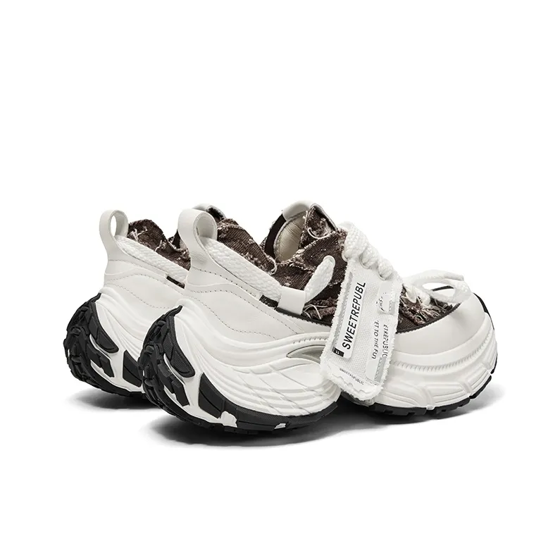 CHERYKALLY Wear Resistant Height Increasing Low Top Chunky Sneakers Women's-6