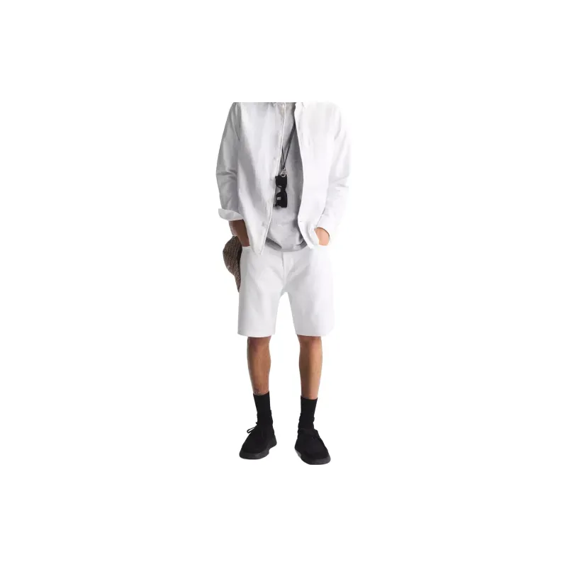 ZARA Denim Shorts Men White-2