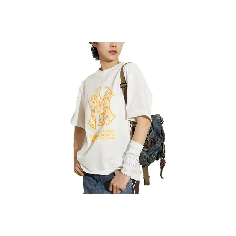MLB Drop Shoulder Sleeve T Shirt Unisex Cream-5